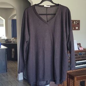 Zenana Light wt waffle knit tunic top
